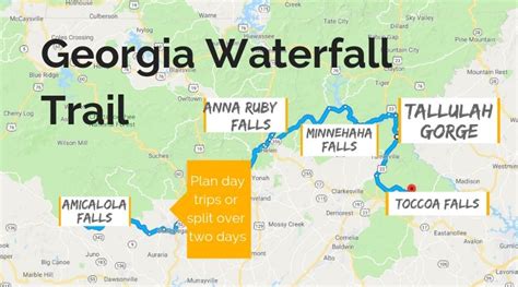 Map of Waterfalls in Georgia